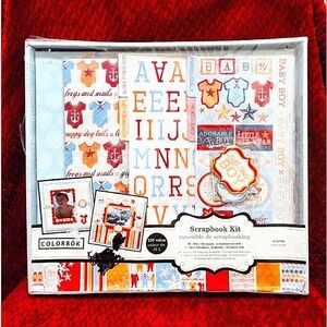 Colorbok Baby Boy Scrapbook Kit 24 Pages 12"X12" New Accents Stickers Punch-outs